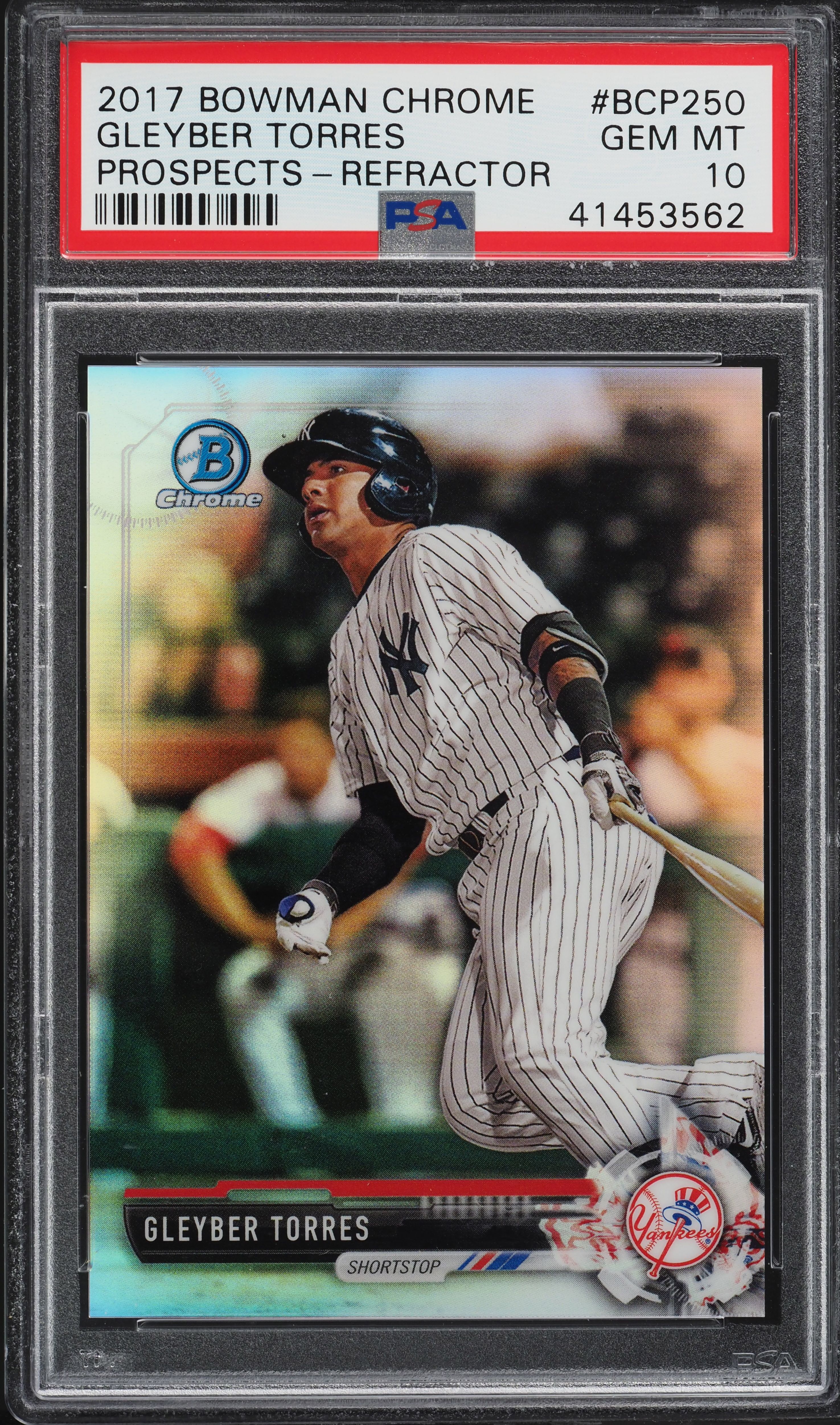 2017 Bowman Chrome Prospects Refractor Gleyber Torres ROOKIE PSA