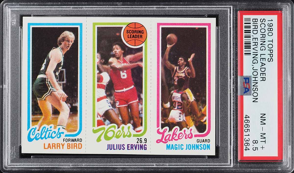 1980 Topps Basketball Larry Bird & Magic Johnson ROOKIE PSA 8.5 NM-MT+