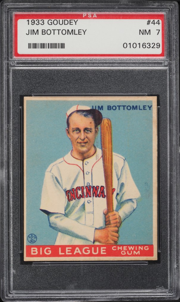 1933 Goudey Jim Bottomley #44 PSA 7 NRMT