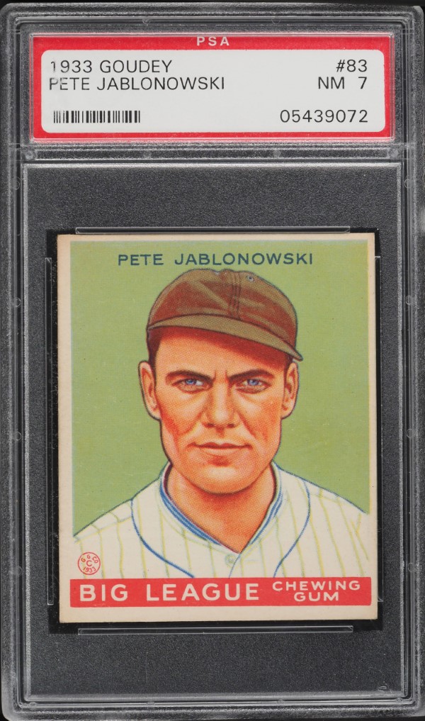 1933 Goudey Pete Jablonowski #83 PSA 7 NRMT