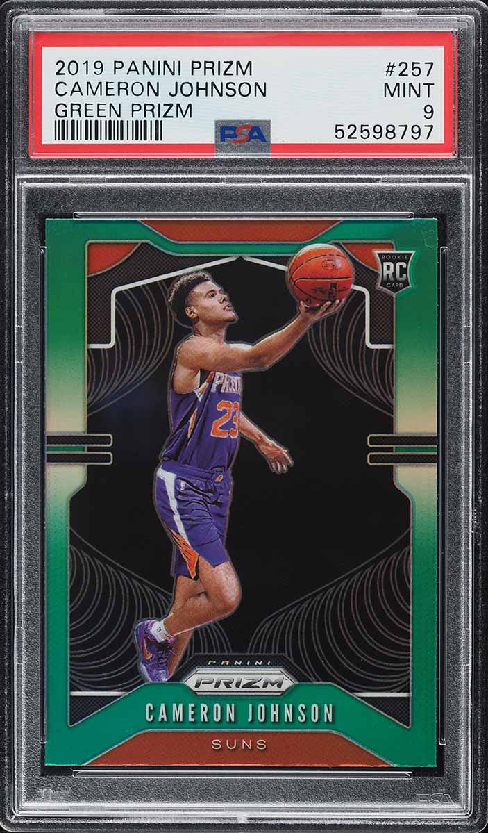 2019 Panini Prizm Green Cameron Johnson ROOKIE #257 PSA 9 MINT
