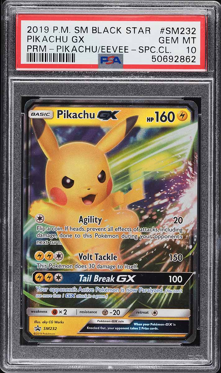 2019 Pokemon SM Black Star Promo Pikachu GX #SM232 PSA 10 GEM MINT