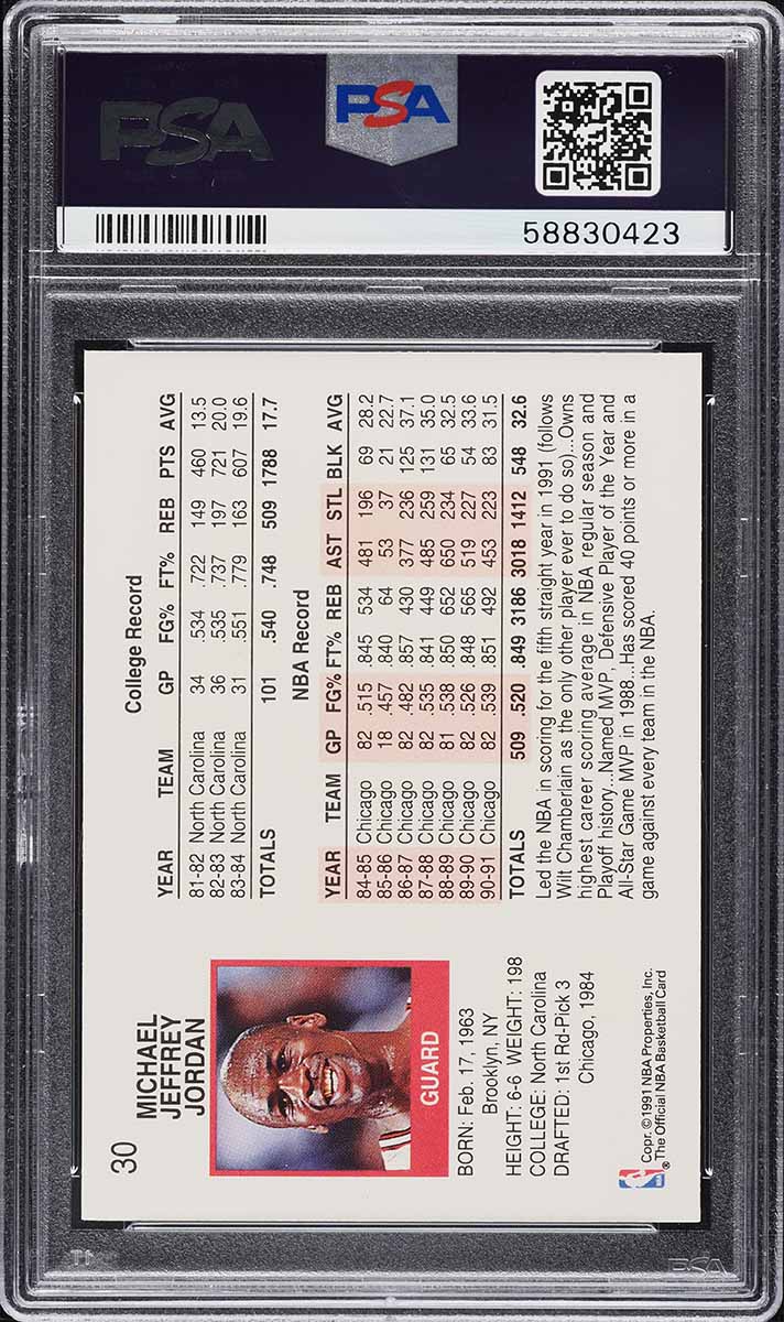 1991 Hoops Michael Jordan #30 PSA 10 GEM MINT