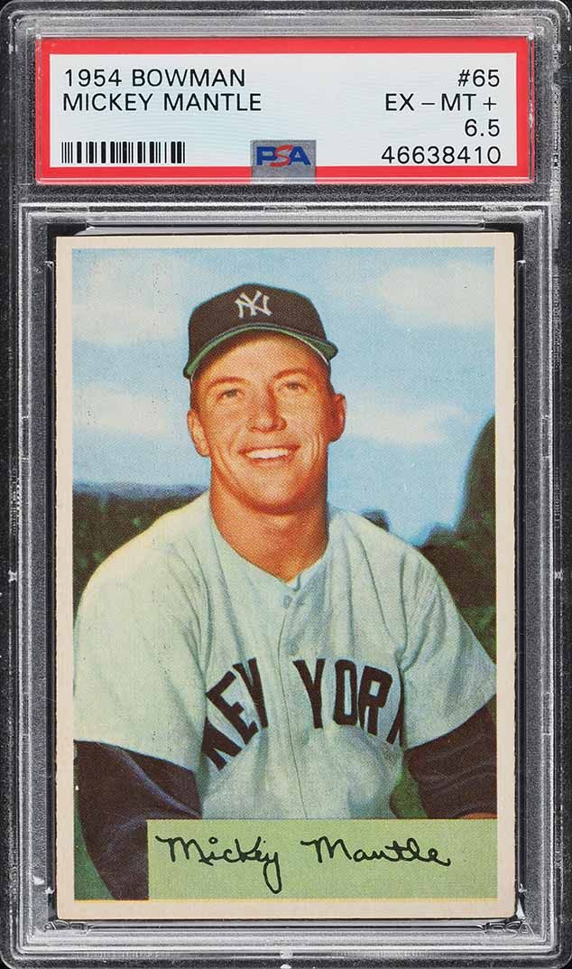 1954 Bowman Mickey Mantle #65 PSA 6.5 EXMT+ (PWCC-A)