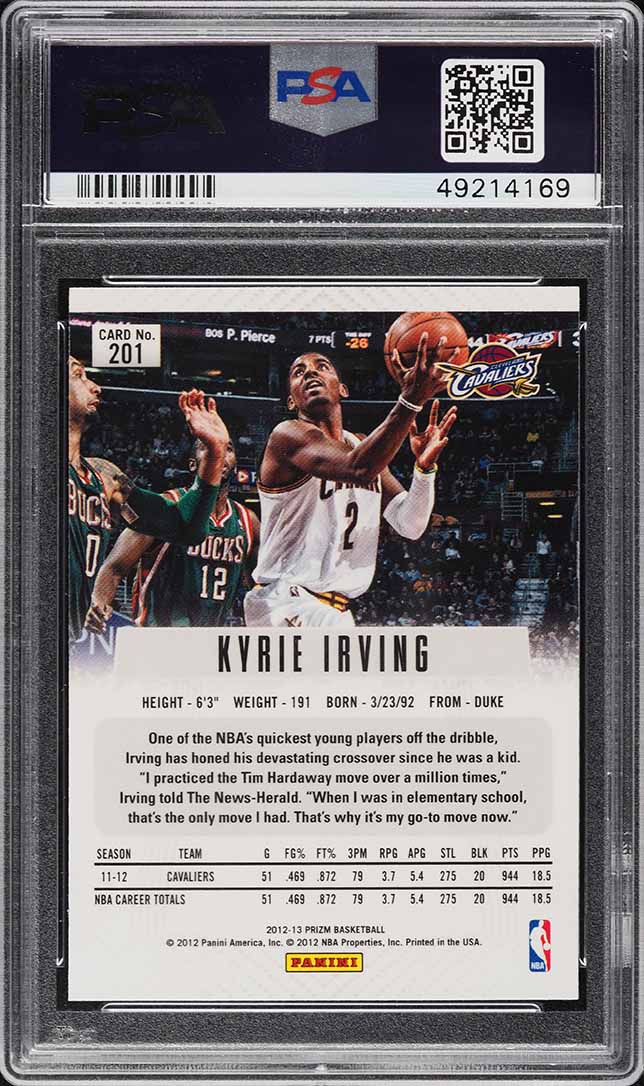 2012 Panini Prizm Kyrie Irving ROOKIE #201 PSA 10 GEM MINT