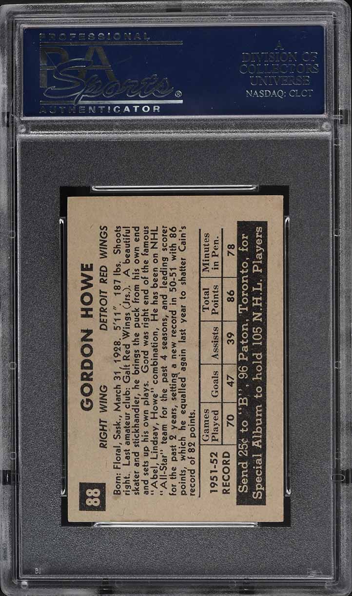 1952 Parkhurst Gordie Howe #88 PSA 6 EXMT
