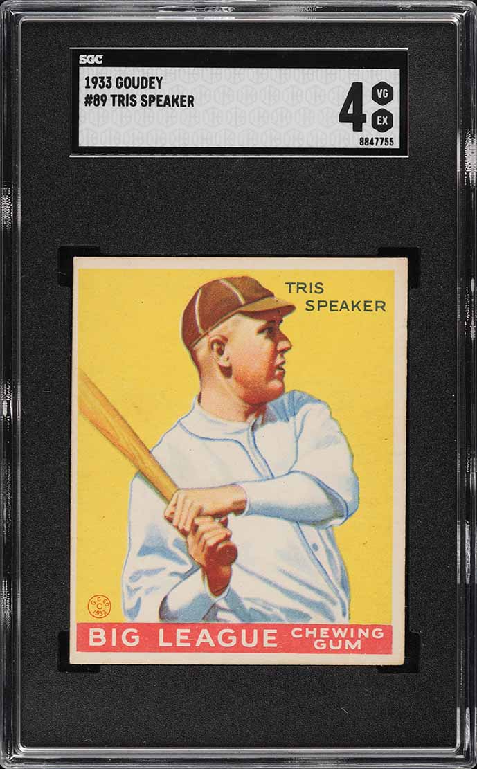 1933 Goudey Tris Speaker #89 SGC 4 VGEX