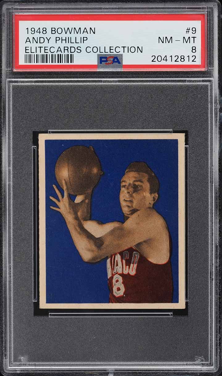 1948 Bowman Basketball Andy Phillip ROOKIE #9 PSA 8 NM-MT
