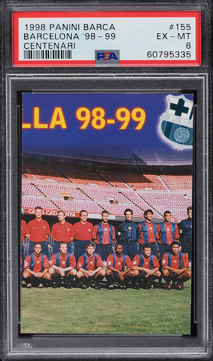 1998 Panini Xavi RC ルーキーカード バルセロナ PSA 1998 Panini Barca Centenari Barcelona w/ Xavi ROOKIE #155 PSA 6