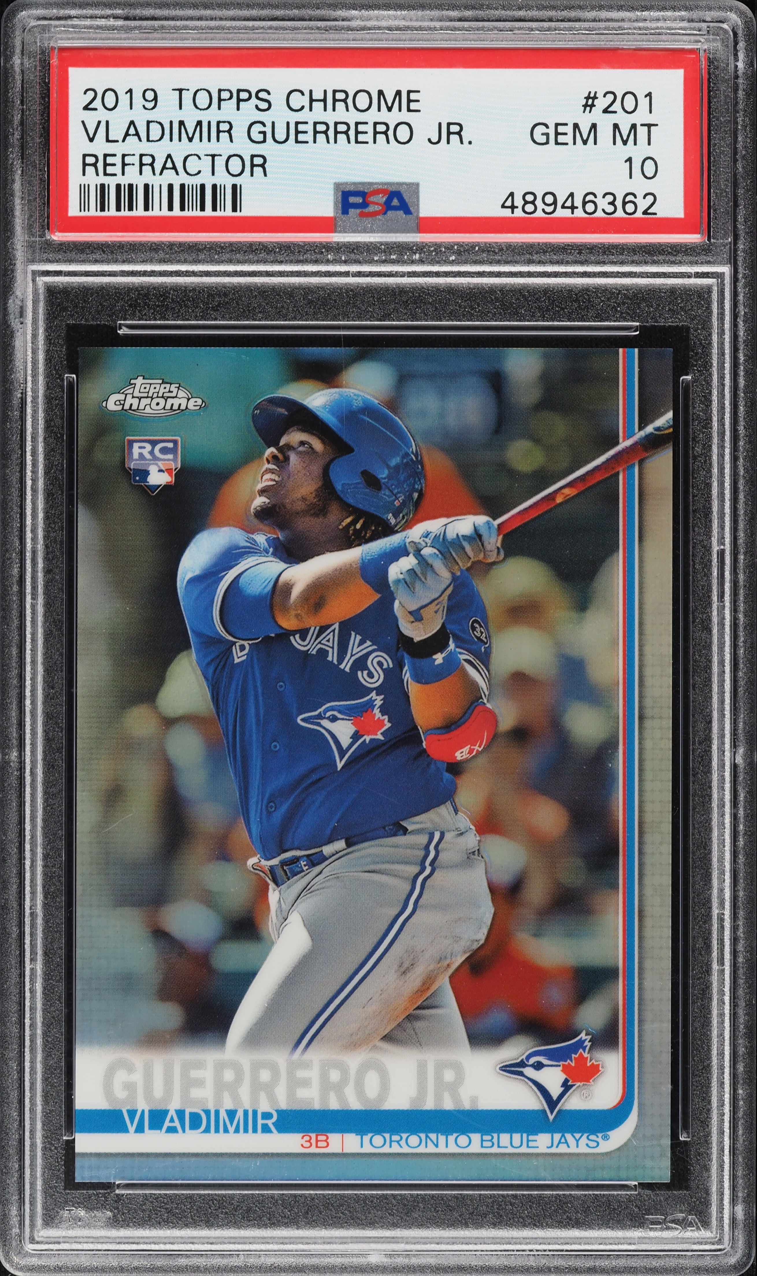 2019 Topps Chrome Refractor Vladimir Guerrero Jr. ROOKIE #201 PSA