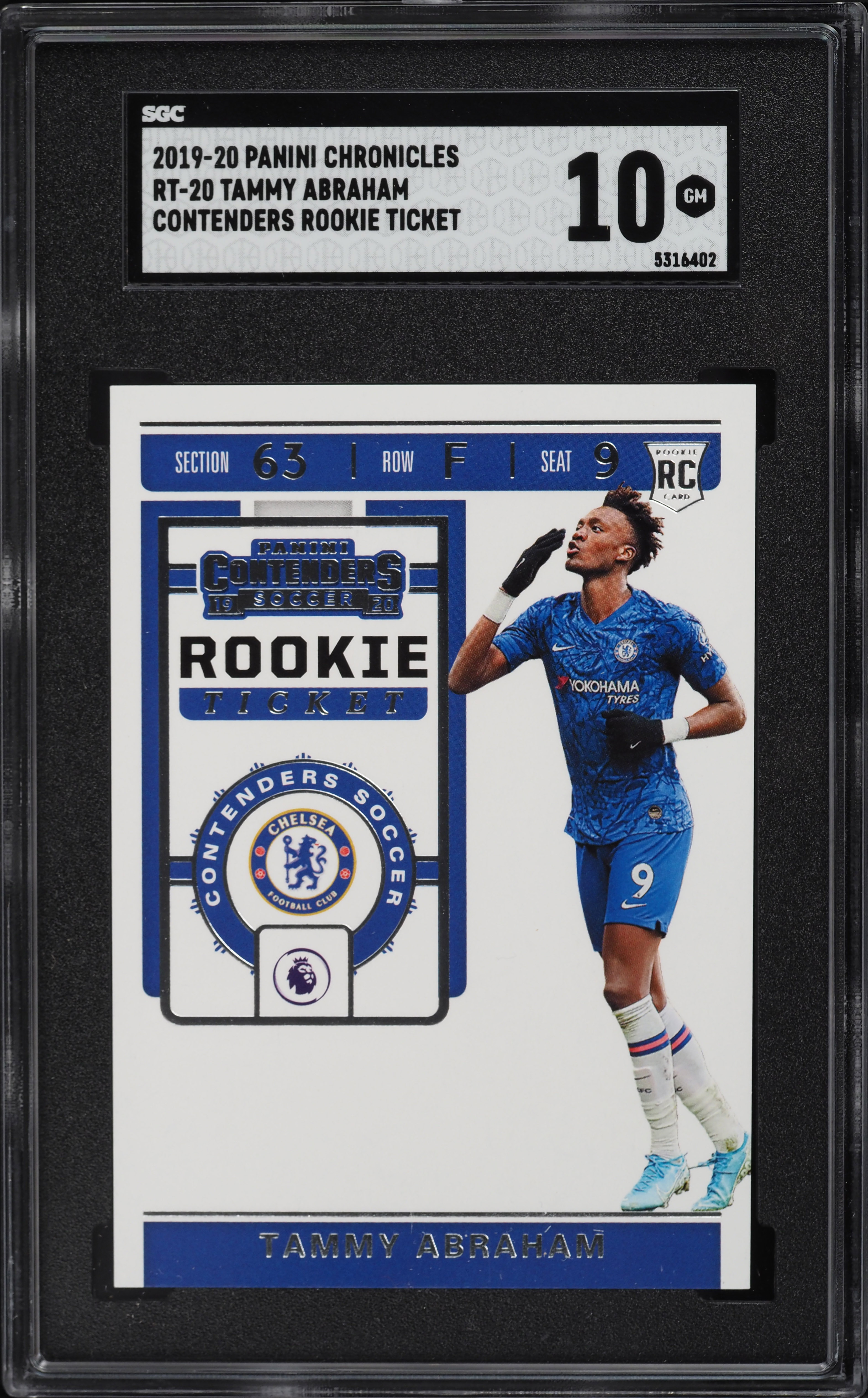 2019 Panini Chronicles Tammy Abraham ROOKIE #RT-20 SGC 10 GEM MINT 