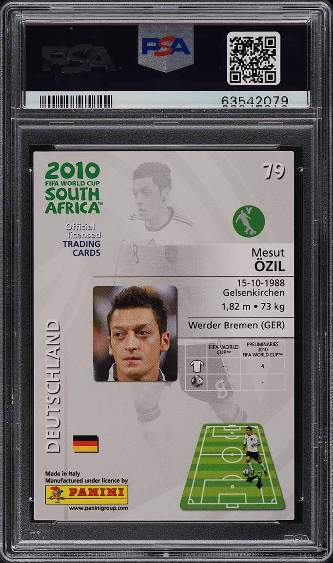 2010 Panini World Cup South Africa Premium Mesut Ozil #79 PSA 8 NM-MT