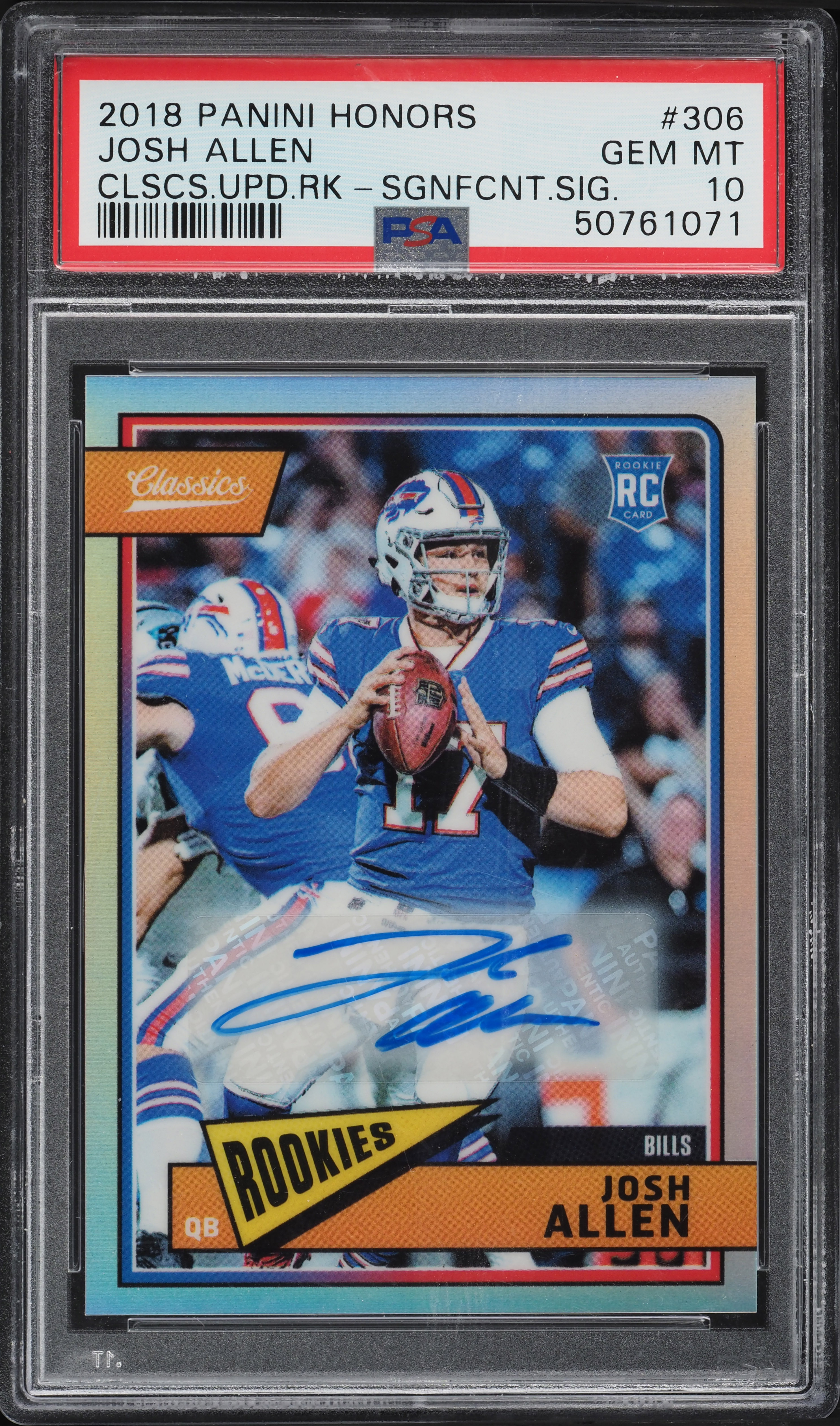 PSA Josh Allen 0 1 Panini Rookie GEM ROOKIE JOSH Auto Contenders 