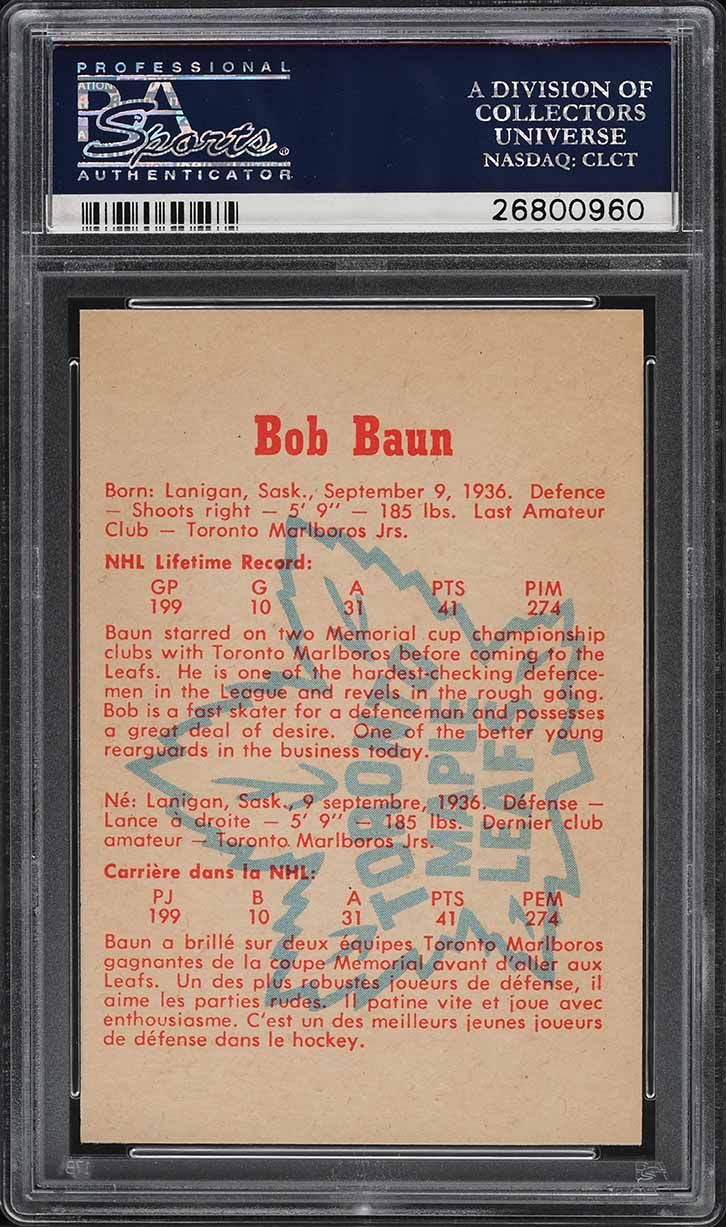 1960 Parkhurst Bob Baun #11 PSA 9 MINT