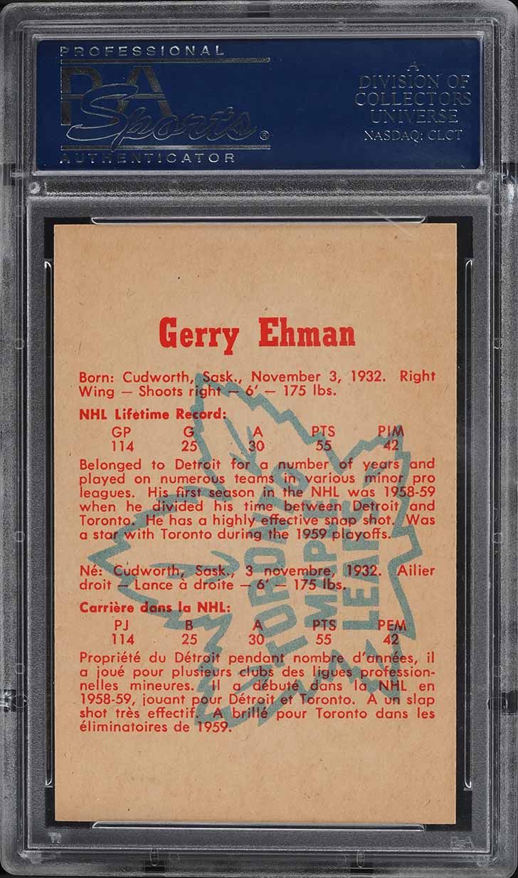 1960 Parkhurst Gerry Ehman #8 PSA 9 MINT