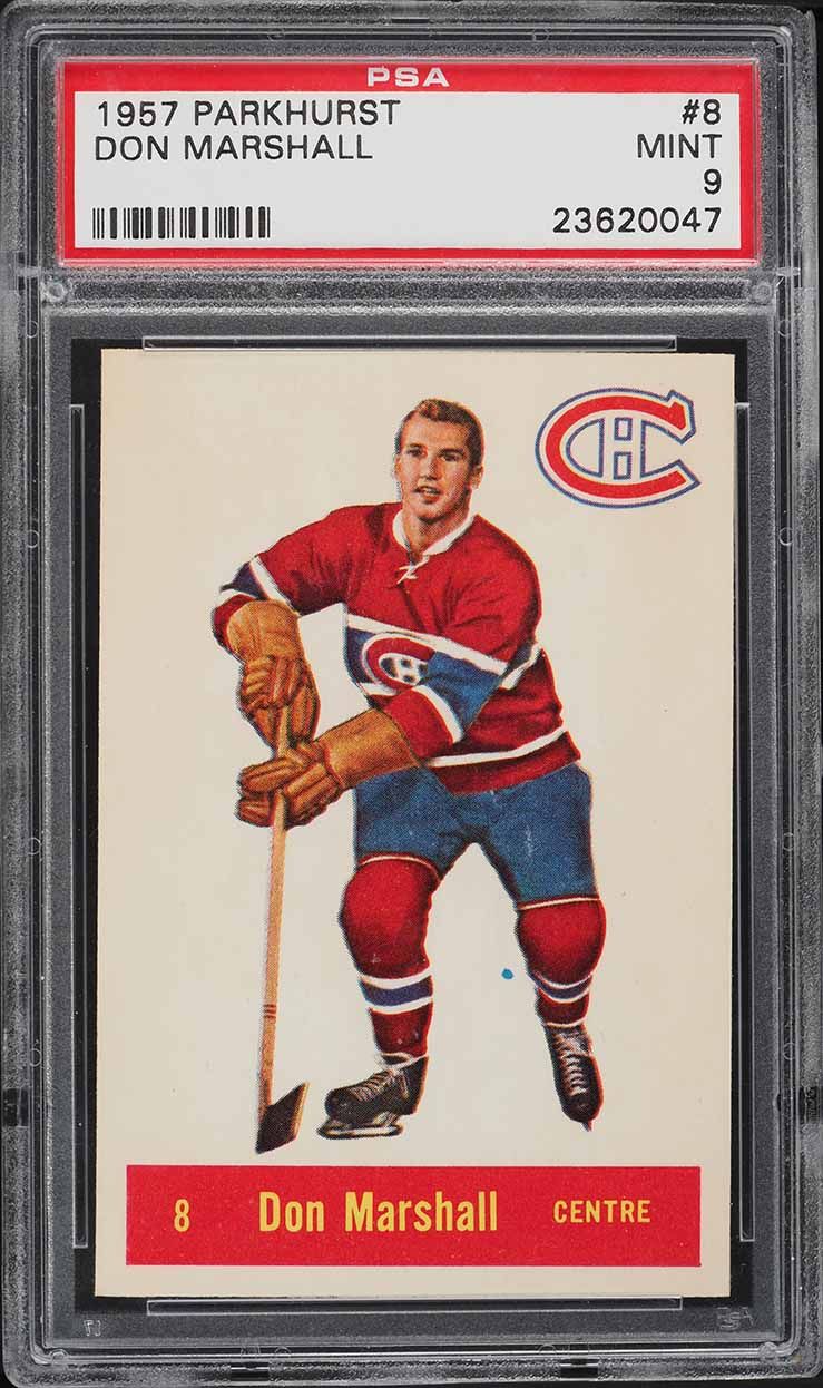 1957 Parkhurst Don Marshall #8 PSA 9 MINT