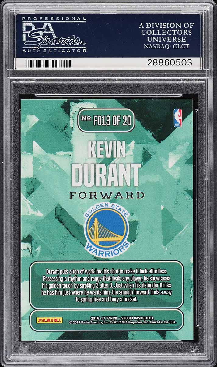 2016 Panini Studio From Downtown Kevin Durant #FD13 PSA 10 GEM MINT
