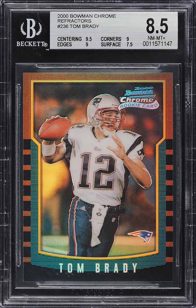 2000 Bowman Chrome Refractor Tom Brady ROOKIE #236 BGS 8.5 NM-MT+