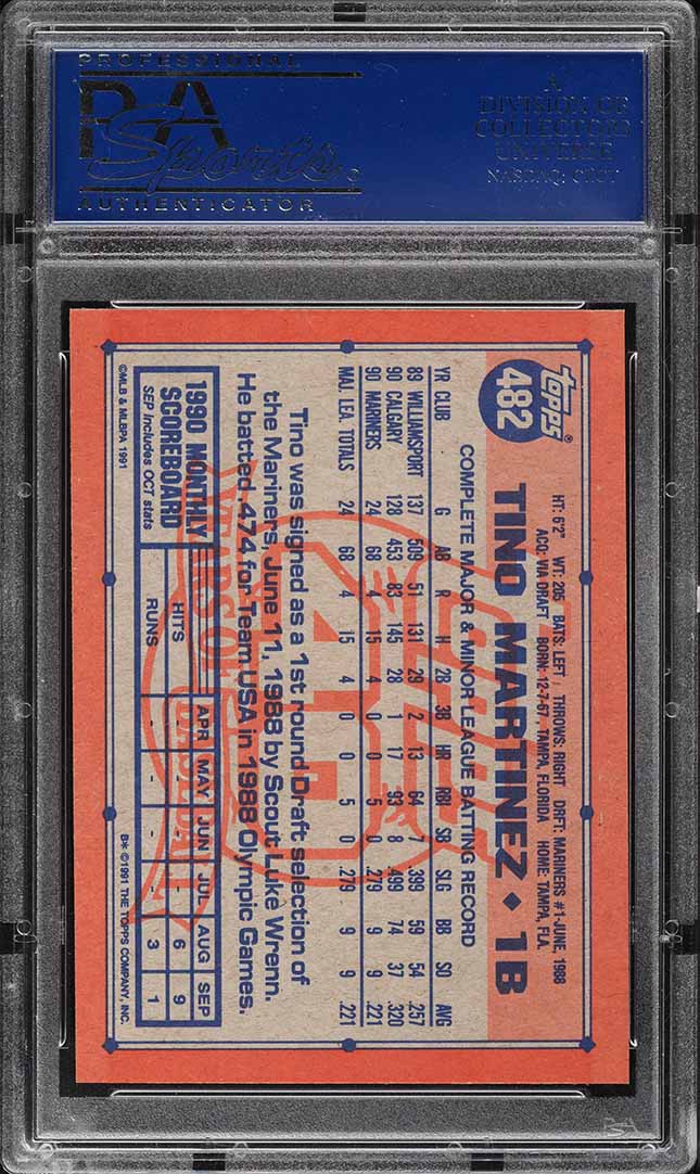1991 Topps Desert Shield Tino Martinez #482 PSA 10 GEM MINT