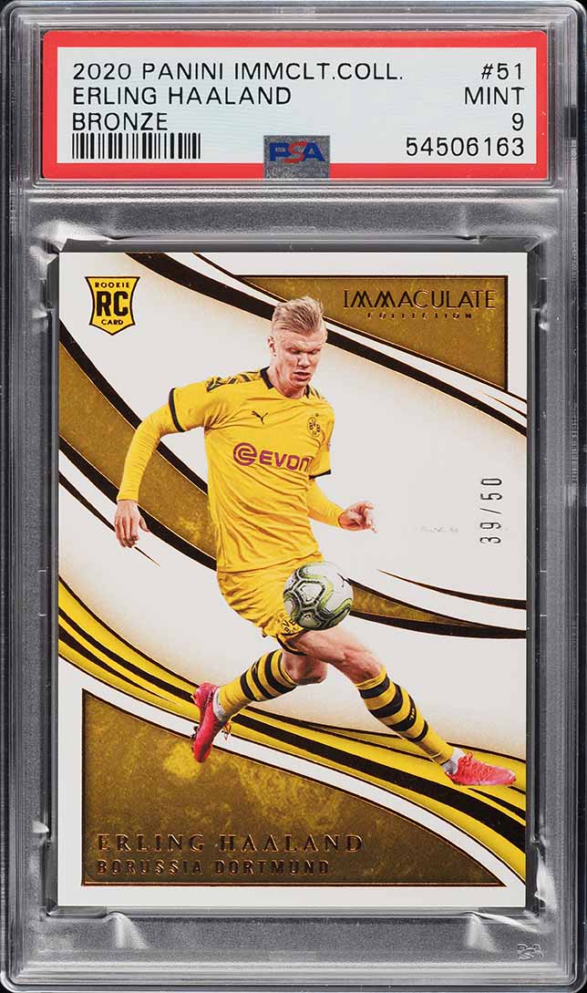 2020 Immaculate Collection Bronze Erling Haaland ROOKIE /50 #51 PSA 9 MINT