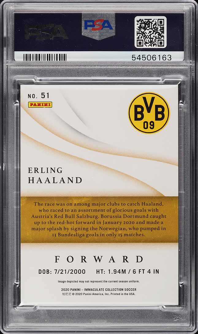 2020 Immaculate Collection Bronze Erling Haaland ROOKIE /50 #51 PSA 9 MINT