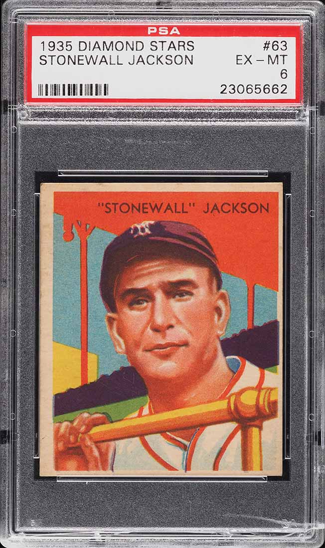 1935 Diamond Stars Stonewall Jackson #63 PSA 6 EXMT