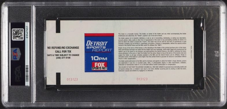 2003 Detroit Pistons Cleveland Cavilers Full Ticket LEBRON JAMES PRO DEBUT PSA 5
