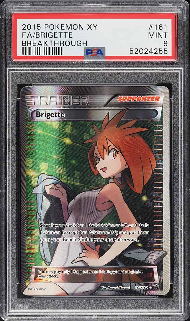 2015 Pokemon XY Breakthrough Full Art Brigette #161 PSA 9 MINT