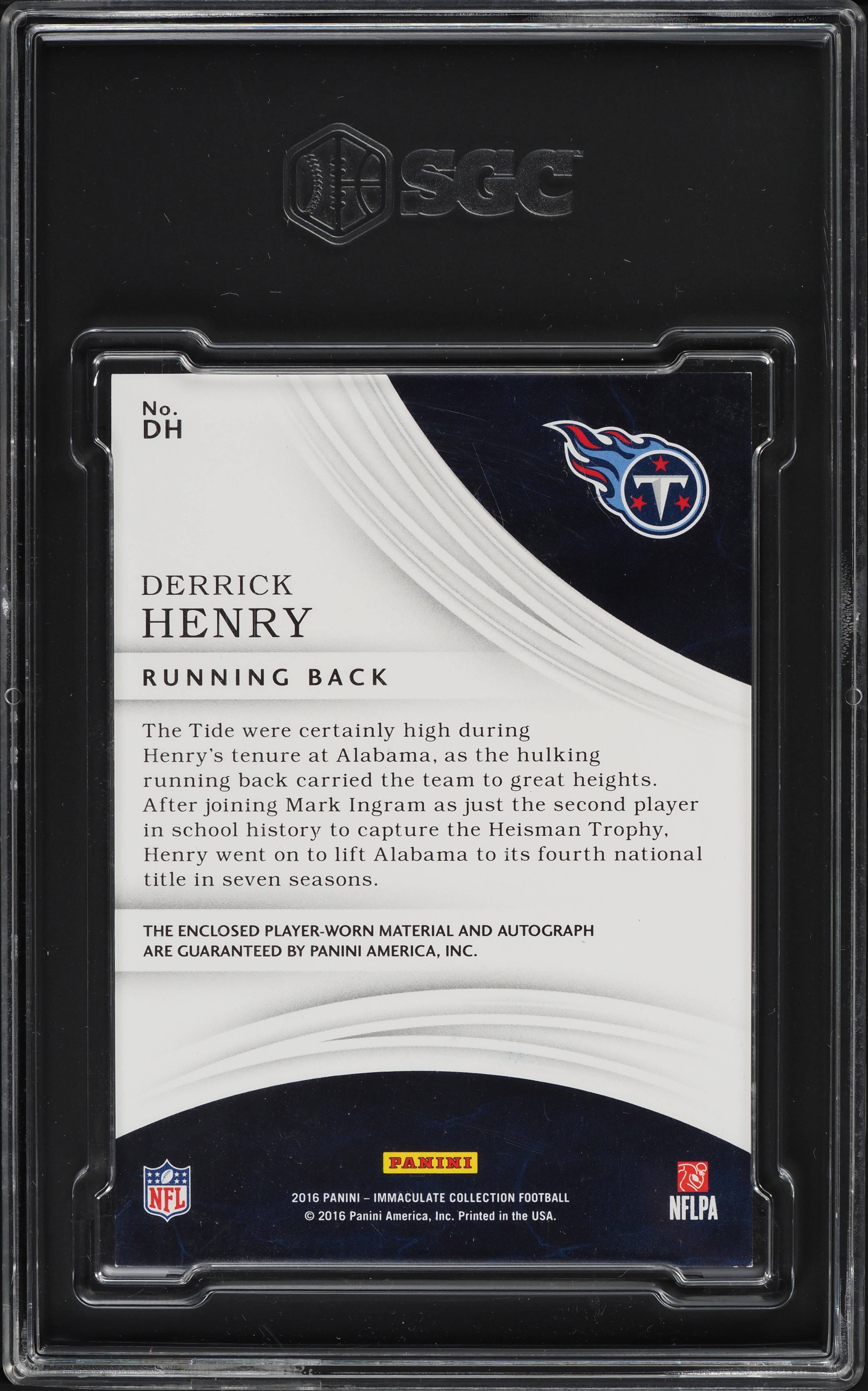 2016 Immaculate Collection Premium Derrick Henry ROOKIE PATCH AUTO