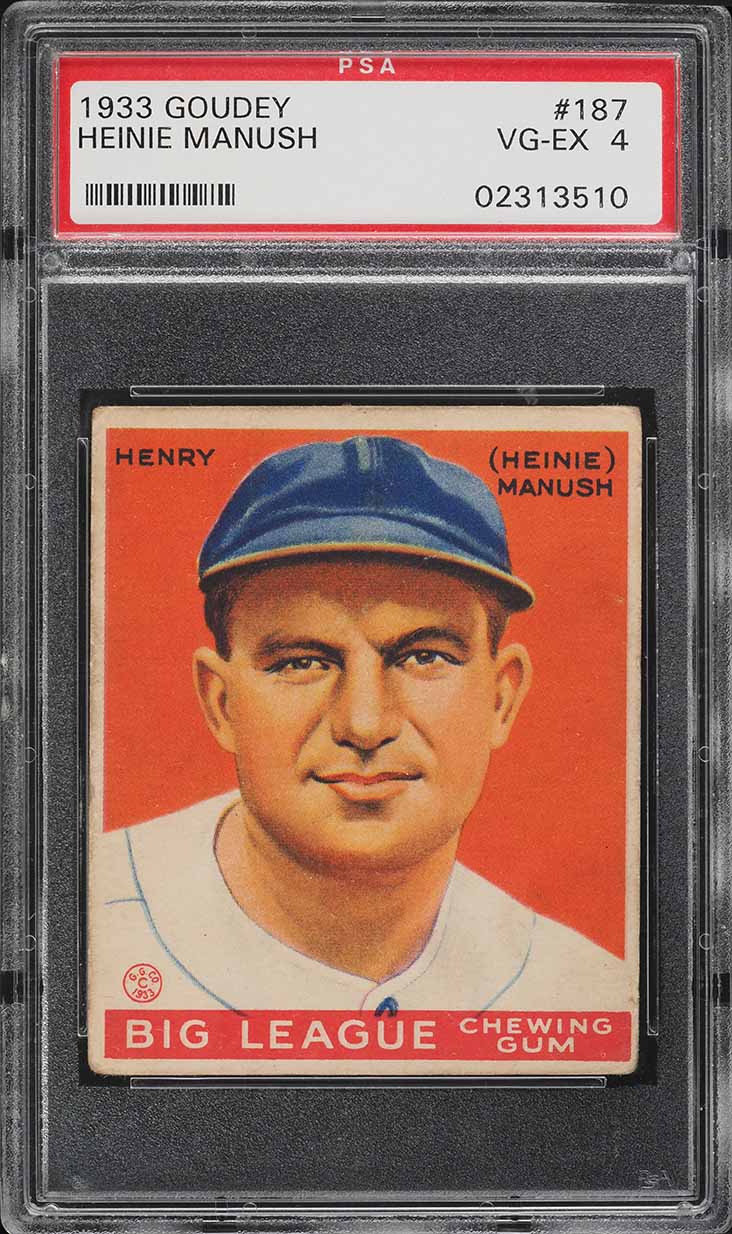 1933 Goudey Heinie Manush #187 PSA 4 VGEX