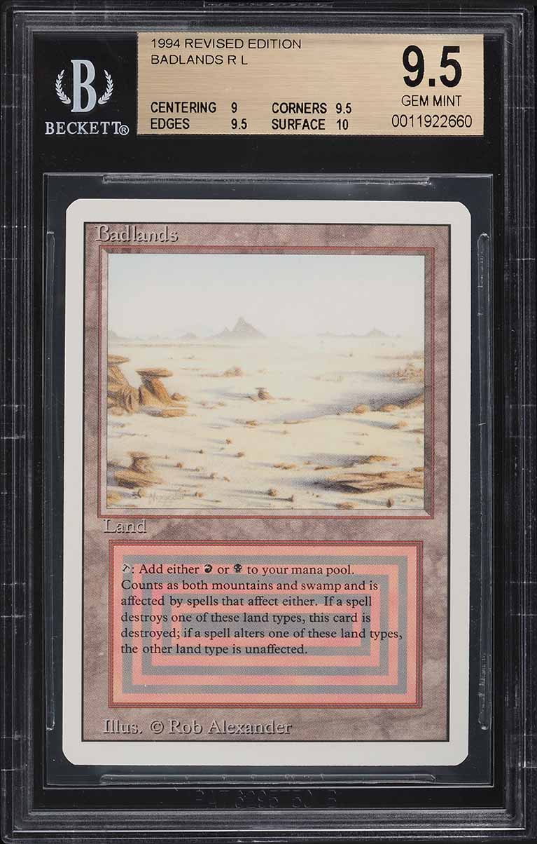 1994 Magic The Gathering MTG Revised Badlands R L BGS 9.5 1994 Magic The Gathering MTG Revised Badlands R L BGS 9.5