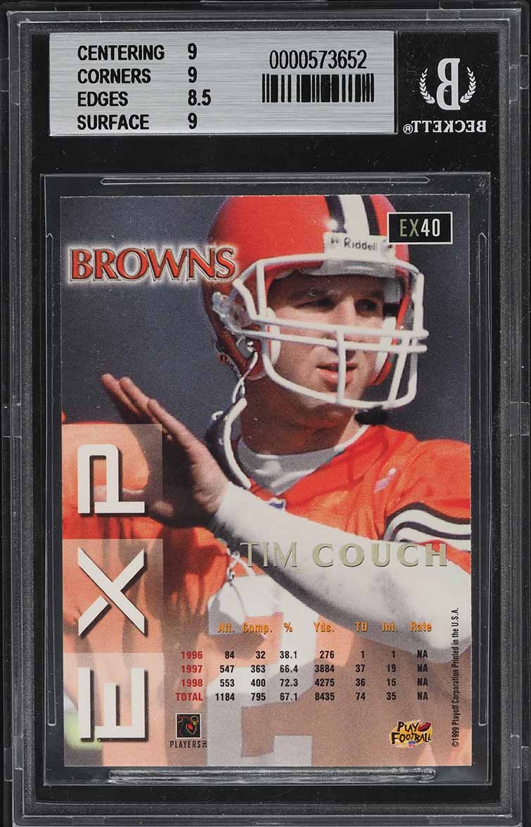 1999 Playoff Prestige EXP Tim Couch ROOKIE #40 BGS 9 MINT