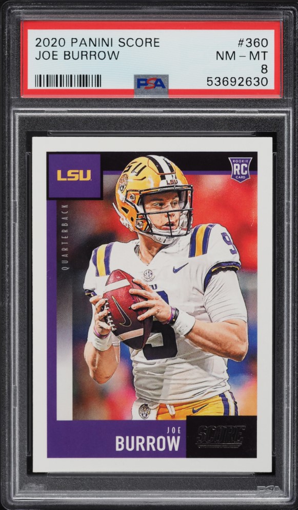 2020 Score Football Joe Burrow ROOKIE #360 PSA 8 NM-MT