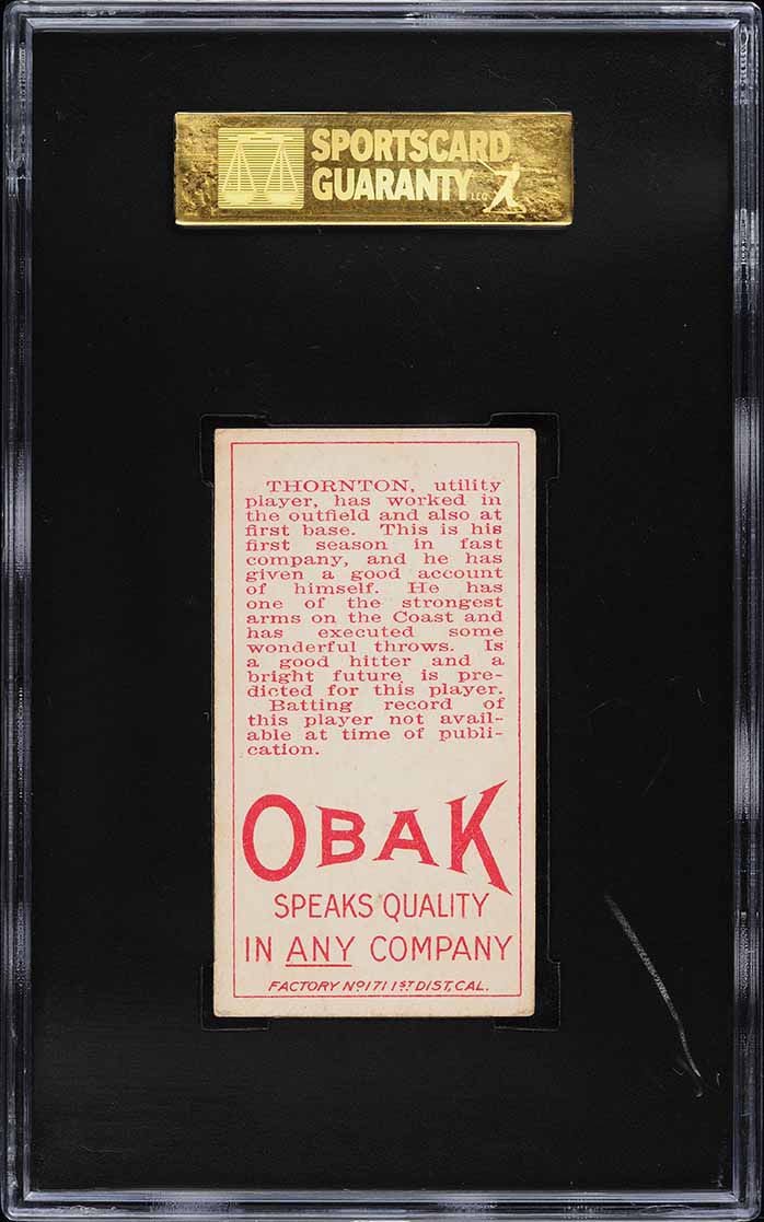 1911 T212 Obak Cigarettes Thornton SGC 5 EX on Fanatics Collect