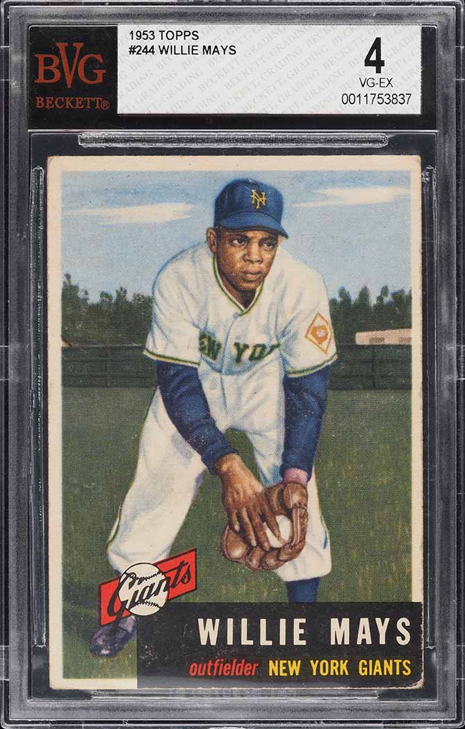 1953 Topps Willie Mays #244 BVG 4 VGEX