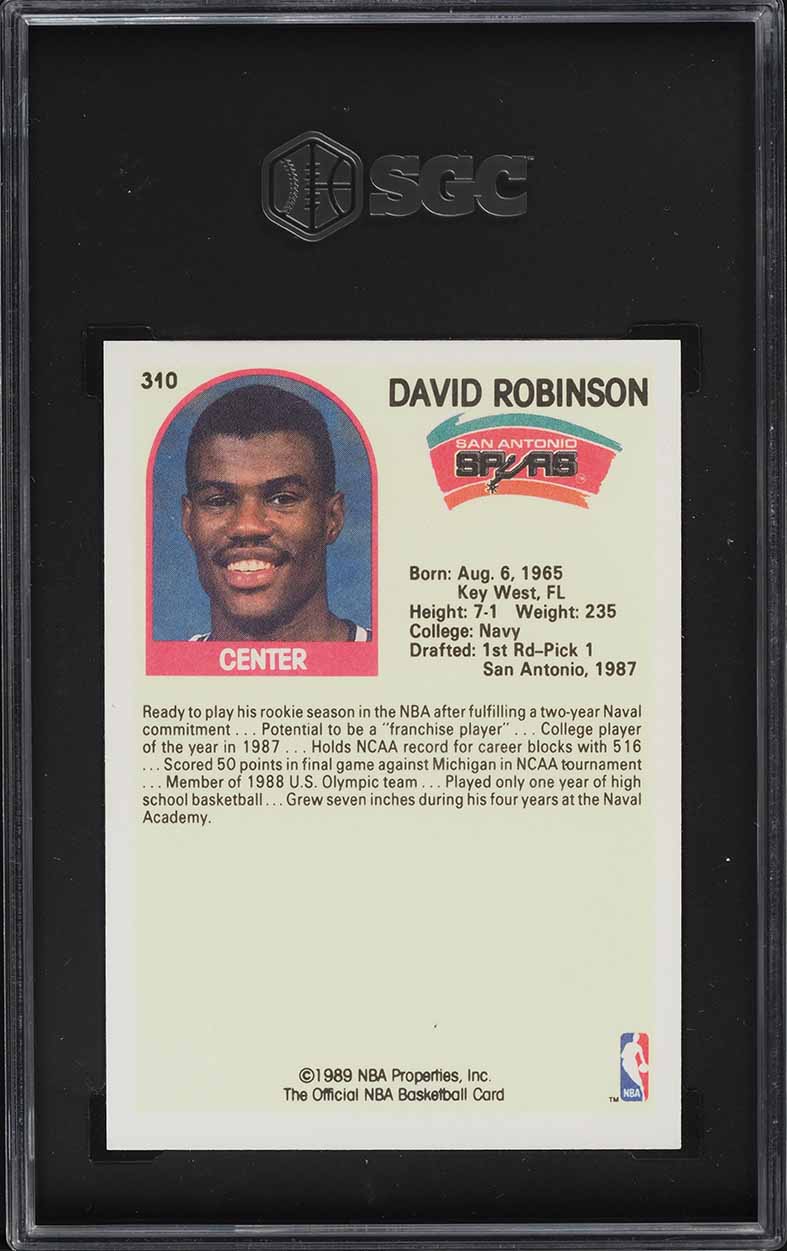 1989 Hoops David Robinson ROOKIE #310 SGC 8 NM-MT