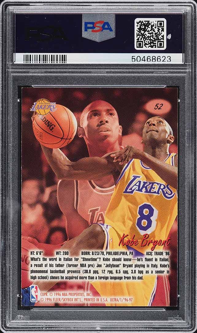1996 Ultra Basketball Kobe Bryant ROOKIE #52 PSA 8.5 NM-MT+