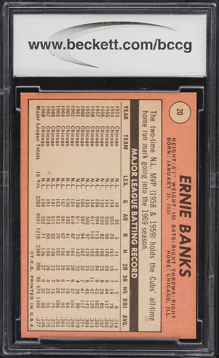 1969 Topps Ernie Banks #20 BCCG 9