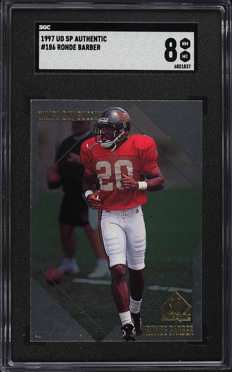 1997 SP Authentic Ronde Barber ROOKIE #186 SGC 8 NM-MT