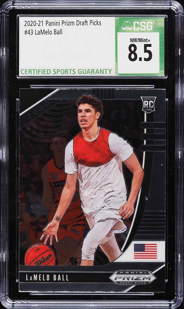 2020 Panini Prizm Draft Picks LaMelo Ball ROOKIE #43 CSG 8.5 NM-MT+