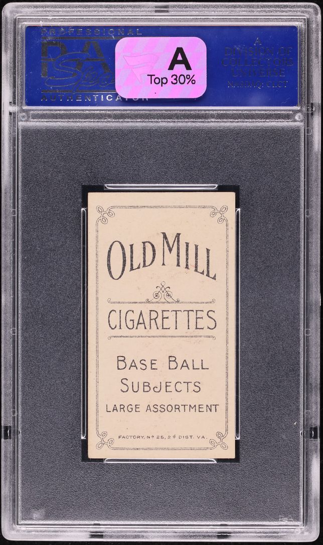 1909-11 T206 Frank Chance YELLOW PORTRAIT, OLD MILL PSA 6 EXMT