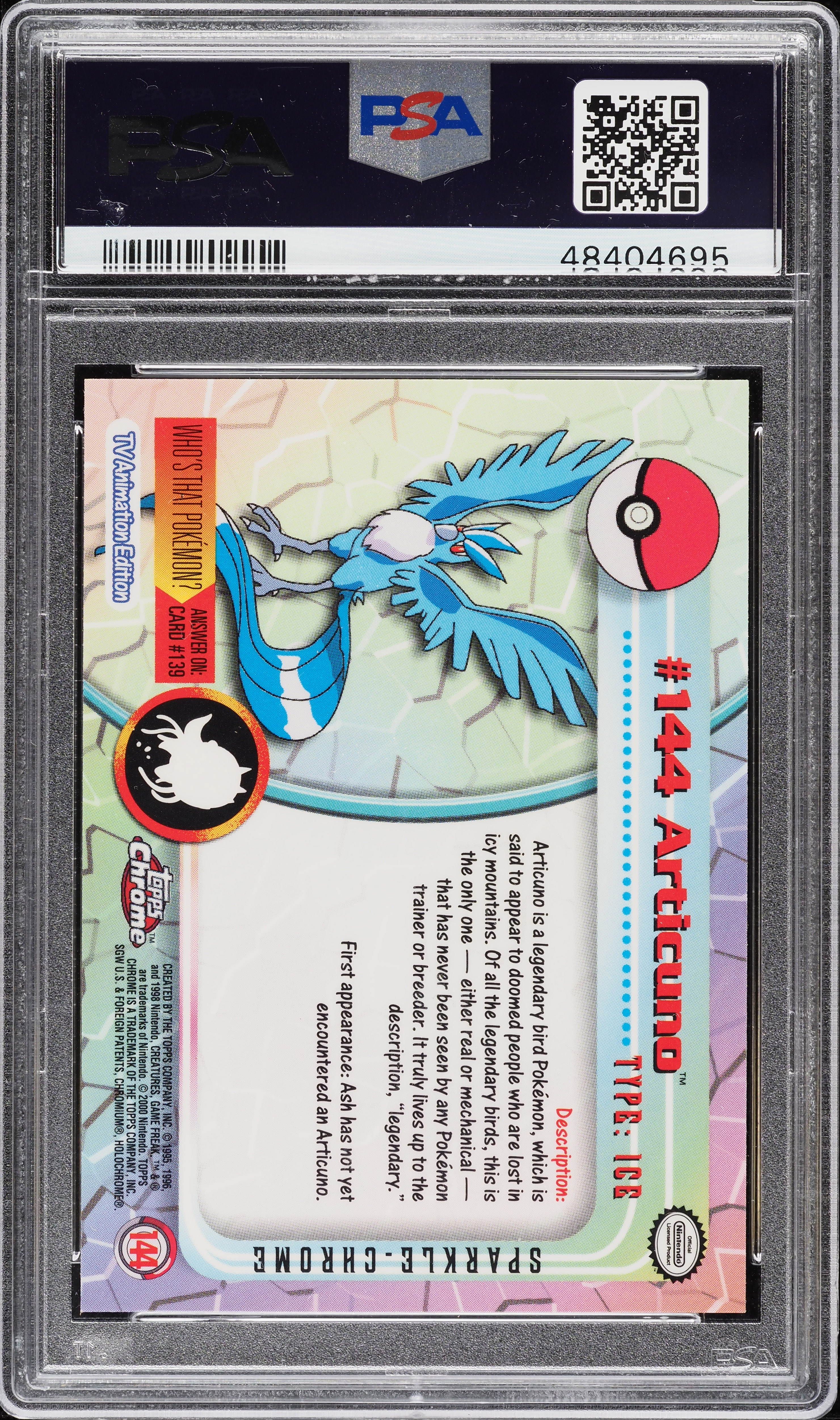 2000 Topps Chrome Pokemon Parallelsコイキング 2000 Topps Chrome Pokemon Series 2 Sparkle Articuno #144 PSA 10