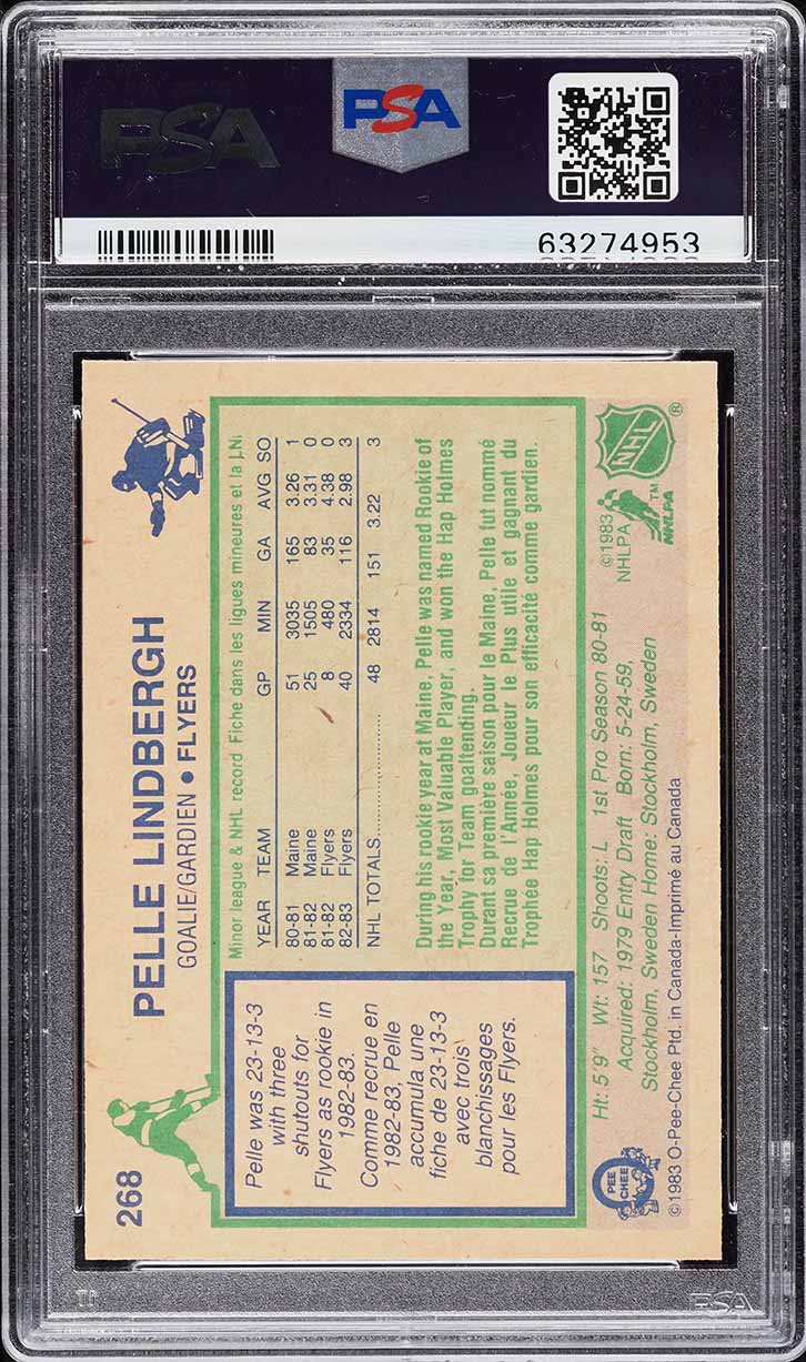 1983 O-Pee-Chee Hockey Pelle Lindbergh ROOKIE #268 PSA 10 GEM MINT