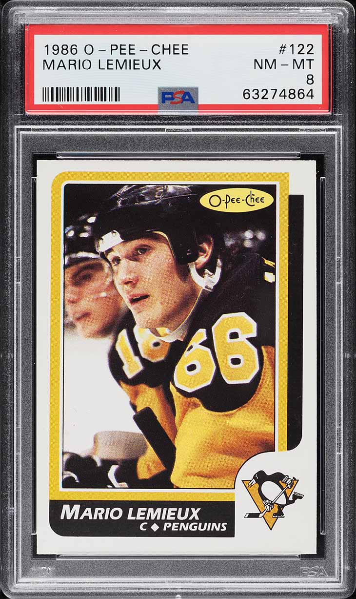 1986 O-Pee-Chee Hockey Mario Lemieux #122 PSA 8 NM-MT
