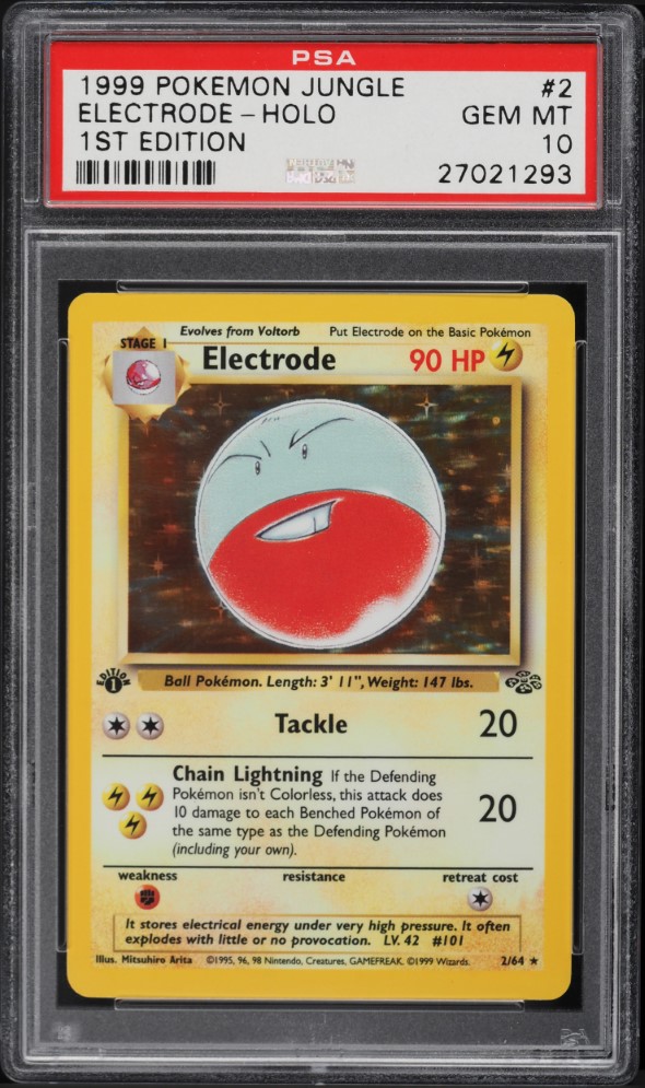 1999 Pokemon Jungle 1st Edition Holo Electrode #2 PSA 10 GEM MINT