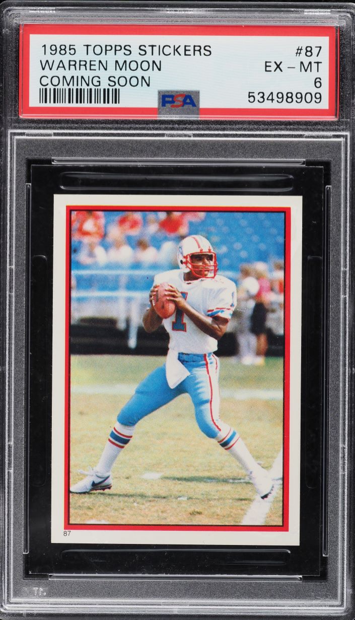 1985 Topps Stickers Warren Moon ROOKIE #87 PSA 6 EXMT