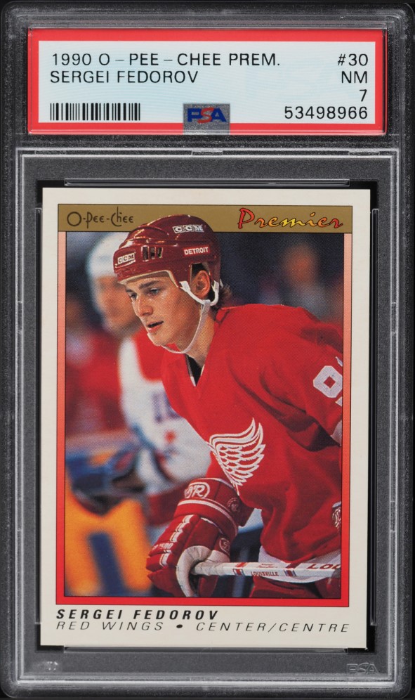 1990 O-Pee-Chee Premier Sergei Fedorov ROOKIE #30 PSA 7 NRMT
