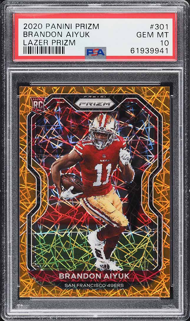 2020 Panini Prizm Lazer Prizms Brandon Aiyuk ROOKIE #301 PSA 10 GEM MINT