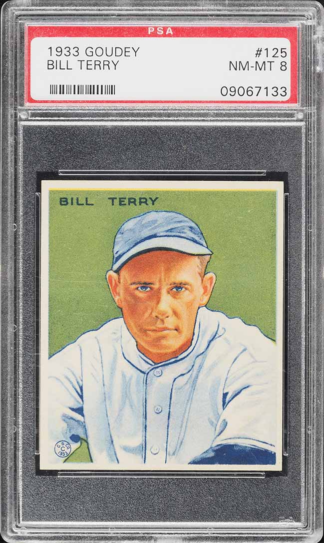1933 Goudey Bill Terry #125 PSA 8 NM-MT