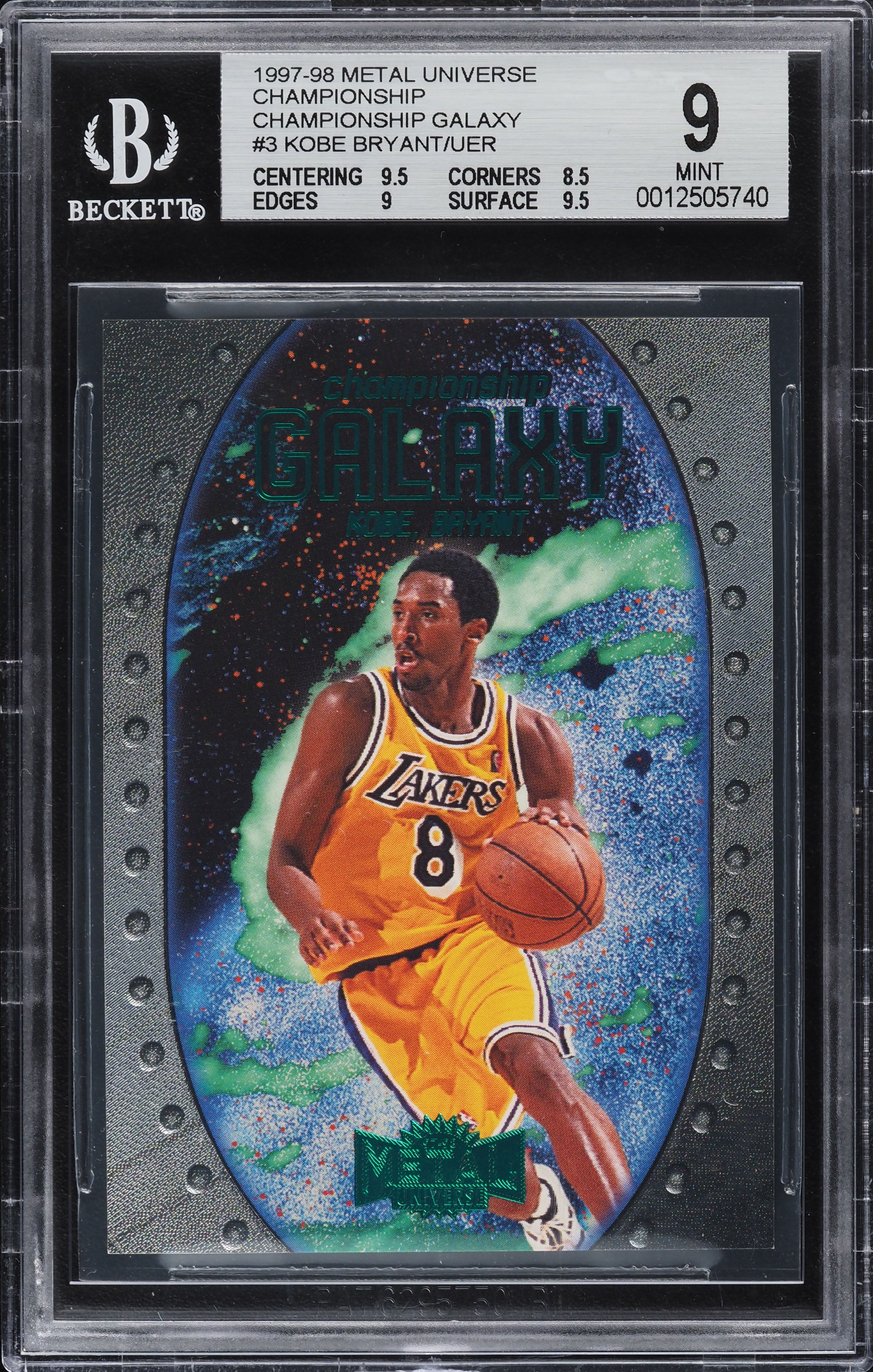 1997 Metal Universe Championship Galaxy Kobe Bryant #3 BGS 9 MINT